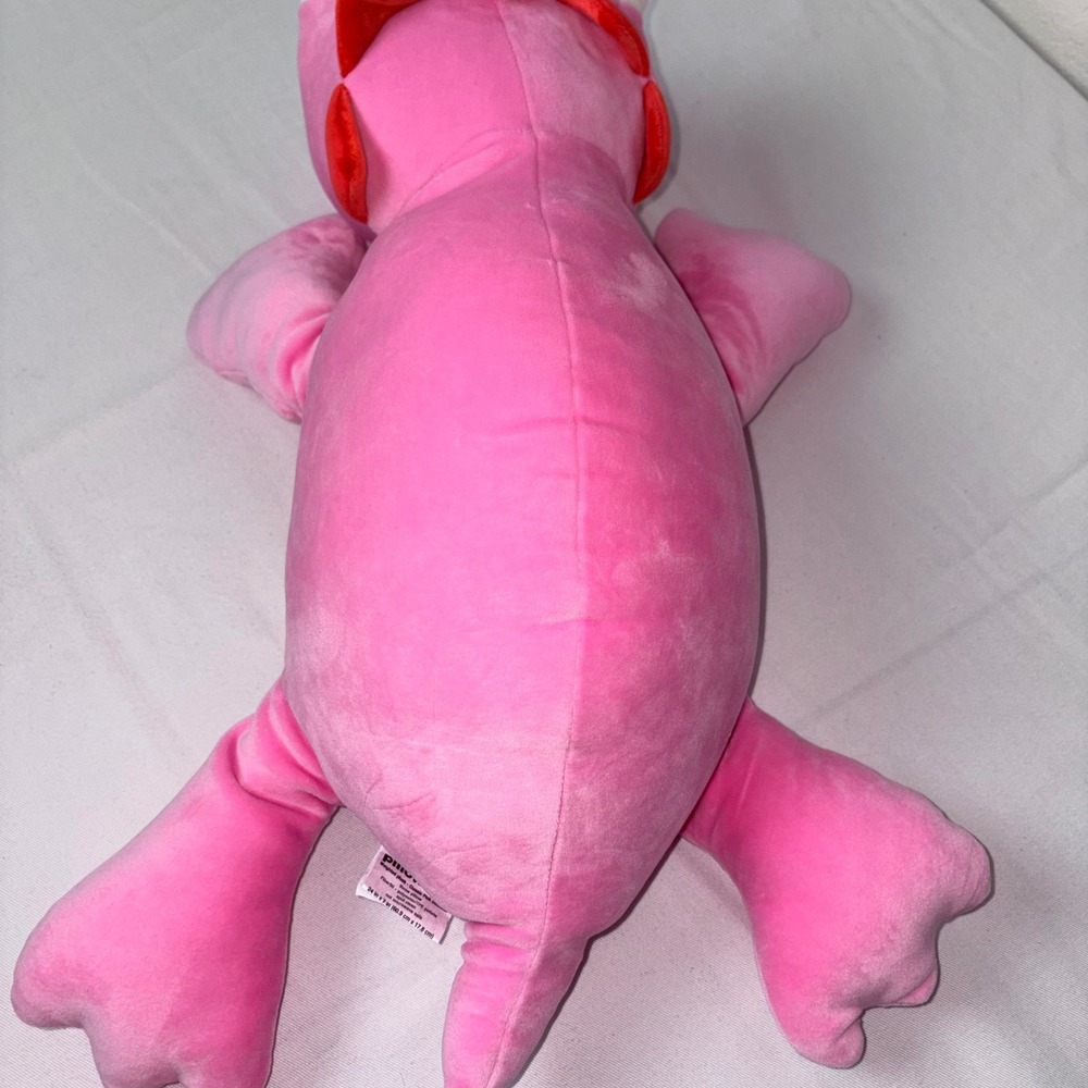 Pillowfort weighted Pink Plush Stuffed Animal Toy Dragon Dinosaur Valentine Gift - Picture 3 of 14
